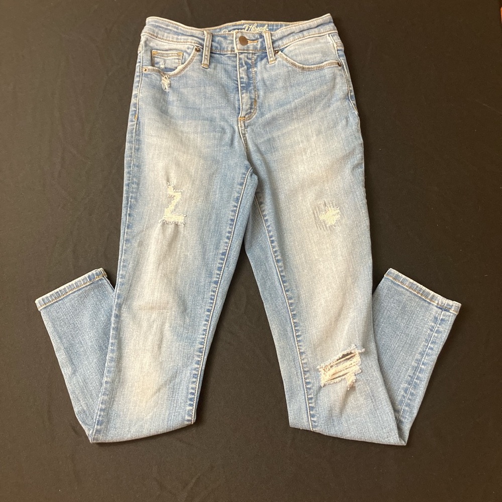 Medium wash Distressed Denim